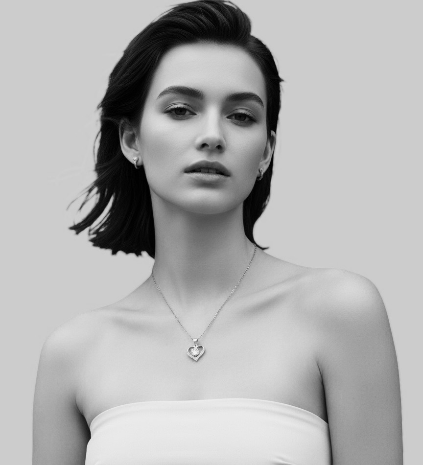 model_Camille_Heart | 1克拉莫桑石項鍊