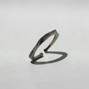Twilight Flow Pavé Ring | 暮光流線微鑲活圍戒的商品主圖與微鑲晶鑽線條 - Ostialia 奧斯提亞