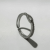 Stellar Double Pavé Open Ring | 繁星雙層開口戒的商品主圖與雙層微鑲鑽細節 - Ostialia 奧斯提亞