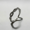 Intertwined Twist Crystal Open Ring | 雙生麻花排晶開口戒的商品主圖與麻花鑲鑽細節 - Ostialia 奧斯提亞